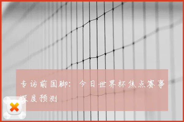 专访前国脚:今日世界杯焦点赛事深度预测